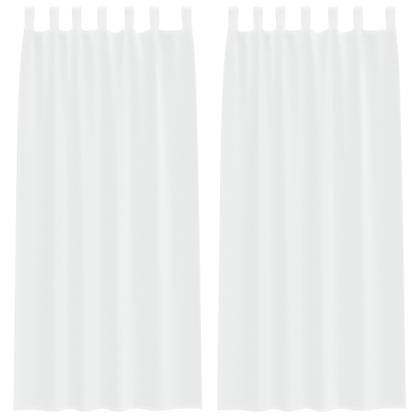 Cortinas com cortinas 2 pcs Branco 140 x 225 cm Poliéster M 2