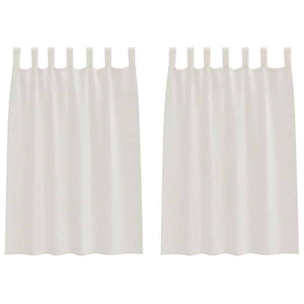 Cortinas com cortinas 2 pcs Creme 140 x 140 cm Poliéster M 2