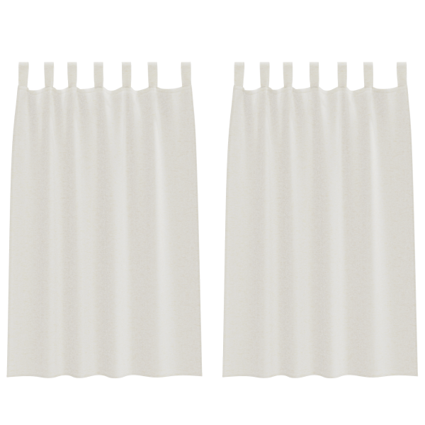 Cortinas com cortinas 2 pcs Creme 140 x 175 cm Poliéster M 2