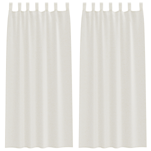 Cortinas com cortinas 2 pcs Creme 140 x 225 cm Poliéster H
