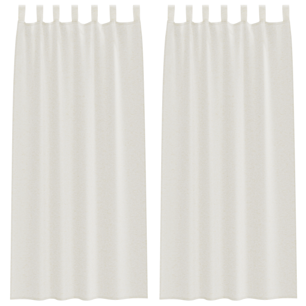 Cortinas con cortinas 2 pcs Crema 140 x 225 cm Poliéster M 2