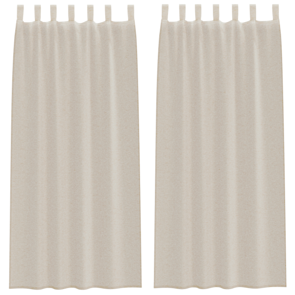 Cortinas com cortinas 2 pcs Areia 140 x 245 cm Poliéster M 2