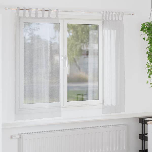 Cortinas con cortinas 2 pcs Gris claro 140 x 175 cm Poliéster D