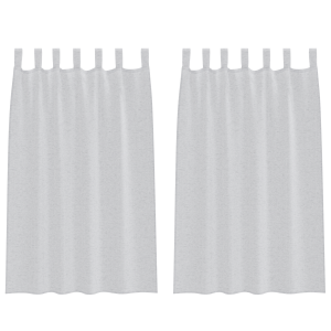 Cortinas con cortinas 2 pcs Gris claro 140 x 175 cm Poliéster H