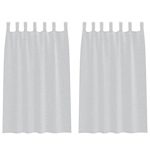 Cortinas con cortinas 2 pcs Gris claro 140 x 175 cm Poliéster M 2