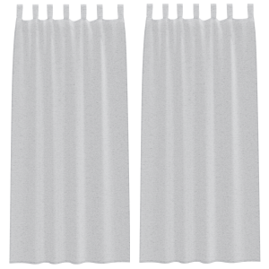 Cortinas 2 pcs Cinzento-claro 140 x 245 cm Poliéster H