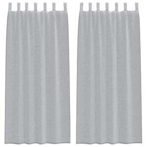 Cortinas 2 pcs Cinzento-escuro 140 x 245 cm Poliéster H