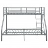Estructura de litera de metal gris 140x200 cm/90x200 cm 2