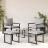 Conjunto de Sofá de Jardim 4 pcs Preto 61 x 72.5 x 71 cm Aço 3