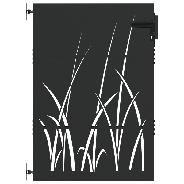 Puerta de jardín con cerradura Negro 105 x 125 cm M 2