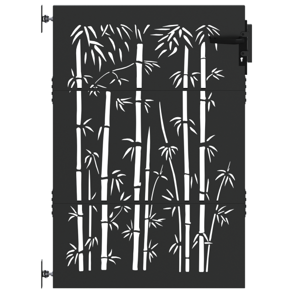 Puerta de jardín con cerradura Negro 105 x 125 cm M 2