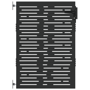 Puerta de jardín Negro 105 x 150 cm H