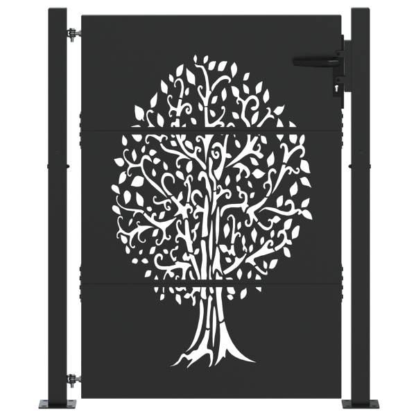 Portão de Jardim Preto 105 x 125 cm Aço com Revestimento em Pó M 2