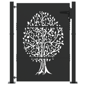 Portão de Jardim Preto 105 x 150 cm Aço com Revestimento em Pó H