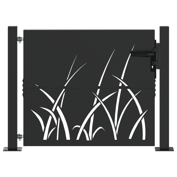 Puerta de jardín Negro 105 x 100 cm M 2