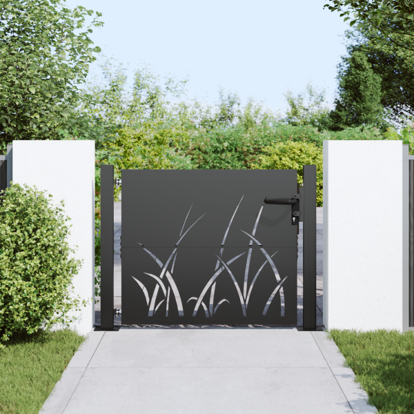 Puerta de jardín Negro 105 x 100 cm M 3