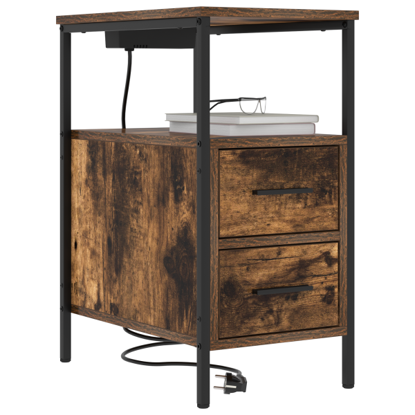 Armario de Noche con cajón Roble ahumado 30 x 48 x 61 cm M 3