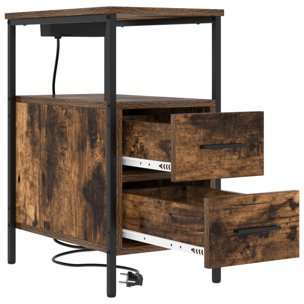 Armário de Cabeceira com gaveta Carvalho fumado 30 x 48 x 61 cm M 5