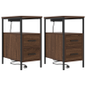 Cajoneras de Noche con cajón 2 pcs Marrón roble 30 x 48 x 61 cm 2