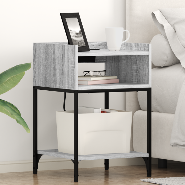 Cajoneras de Noche 2 pcs Gris sonoma 40 x 40 x 61 cm D