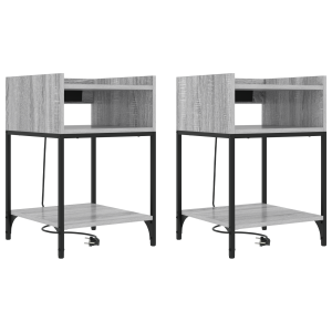 Cajoneras de Noche 2 pcs Gris sonoma 40 x 40 x 61 cm H