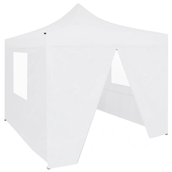 Carpa plegable profesional con 4 paredes acero blanco 3x3 m D