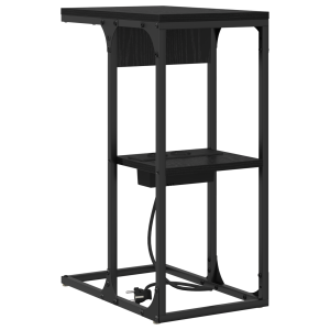 Mesa-de-cabeceira Carvalho Preto 41.5 x 26 x 60.5 cm H