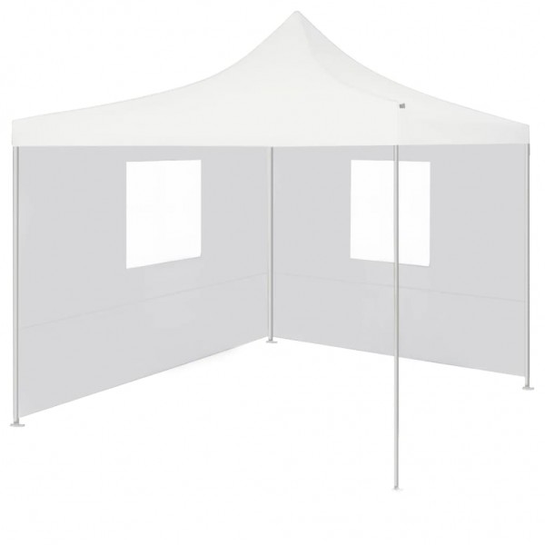 Carpa plegable profesional con 2 paredes acero blanco 3x3 m D