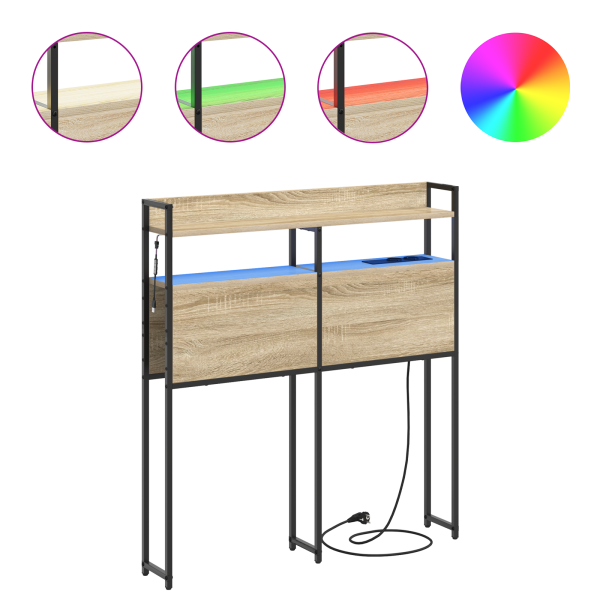 Cabeceira de armazenamento Carvalho Sonoma 90 cm M 4