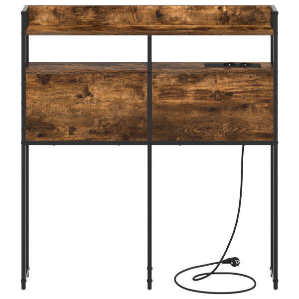 Cabecera de almacenamiento Roble ahumado 90 cm M 5