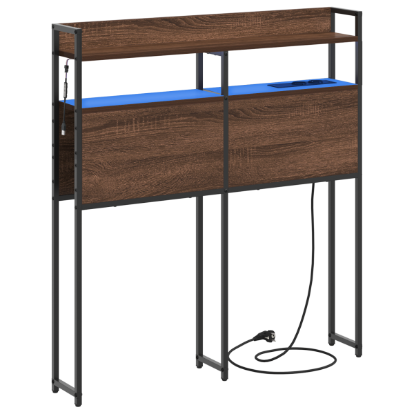 Cabecera de almacenamiento Roble Marrón 90 cm M 2