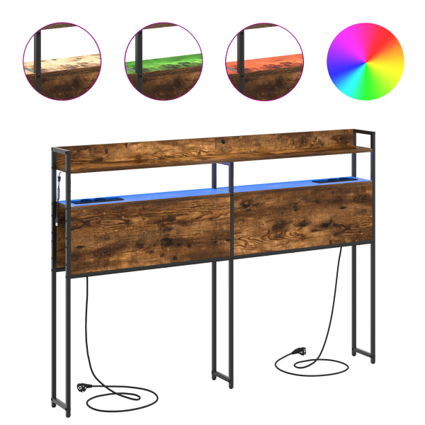 Cabecera de almacenamiento Roble ahumado 150 cm M 4