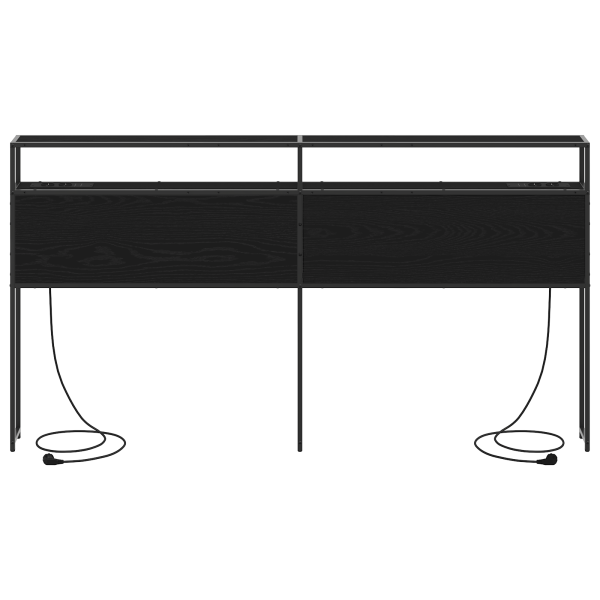 Cabeceira de armazenamento com cabeceira Carvalho Preto 180 cm M 4