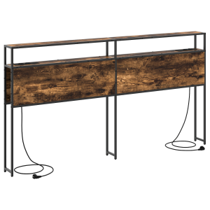 Cabeceira de armazenamento com cabeceira Carvalho fumê 180 cm H