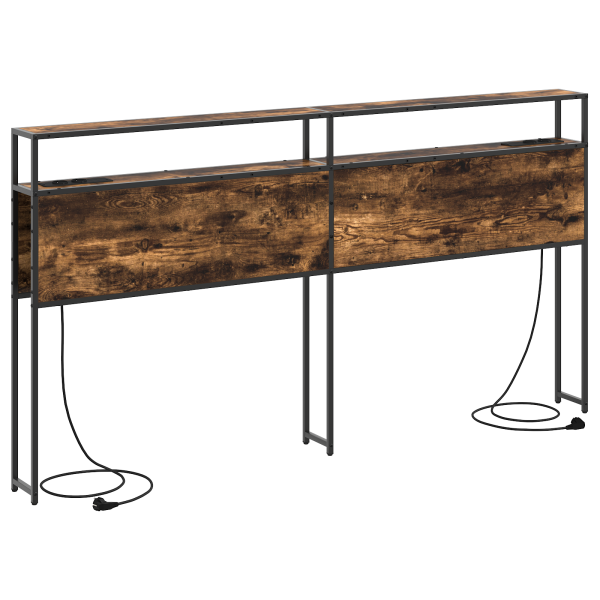 Cabecera de almacenamiento con cabecera Roble ahumado 180 cm M 2