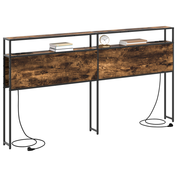 Cabeceira de armazenamento com cabeceira Carvalho fumê 180 cm M 3