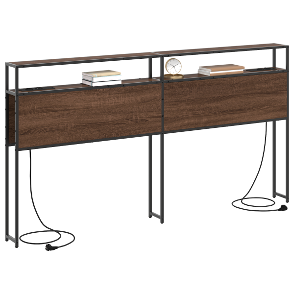 Cabecera de almacenamiento con cabecera Roble Marrón 180 cm M 3