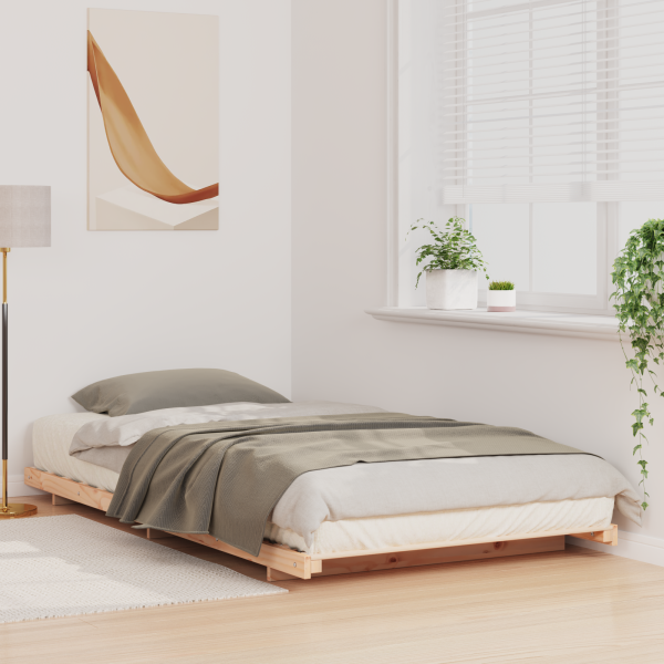 Estrutura de cama de chão Castanho 100 x 200 cm M 5