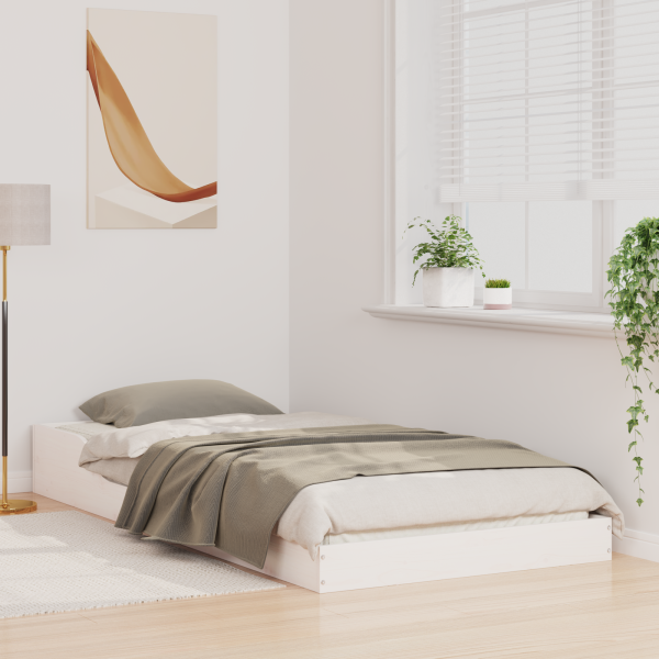 Estrutura da Cama Branco 80 x 220 cm Madeira de pinho maciça M 5