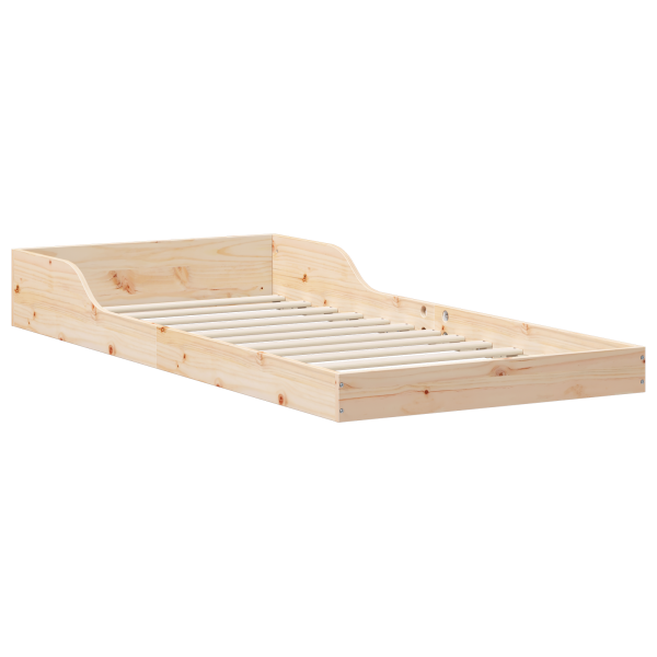 Estrutura da Cama Castanho 90 x 220 cm Madeira de pinho maciça M 2