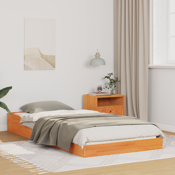 Estructura de cama Marrón cera 100 x 220 cm D