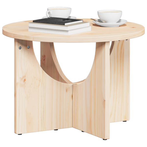 Mesa de Café Natural 50 x 50 x 35 cm Madera de pino sólido M 3