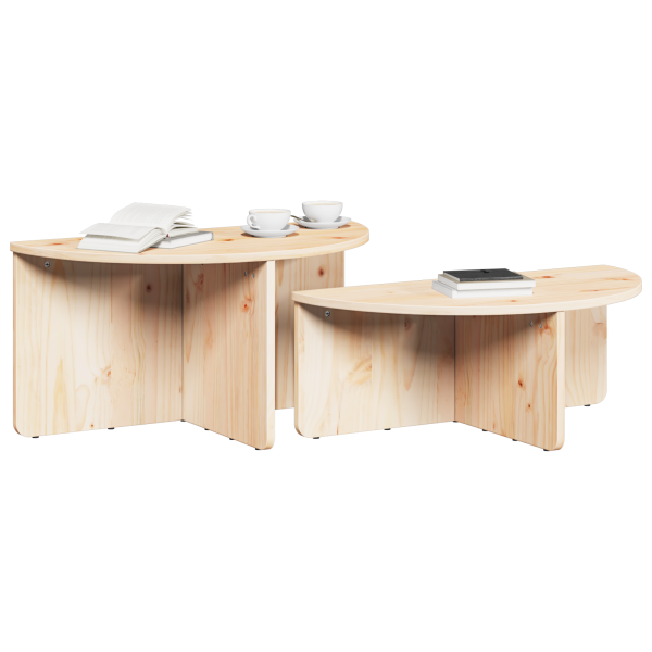 Mesa de Café 2 pcs Natural 79 x 39.5 x 40 cm M 3
