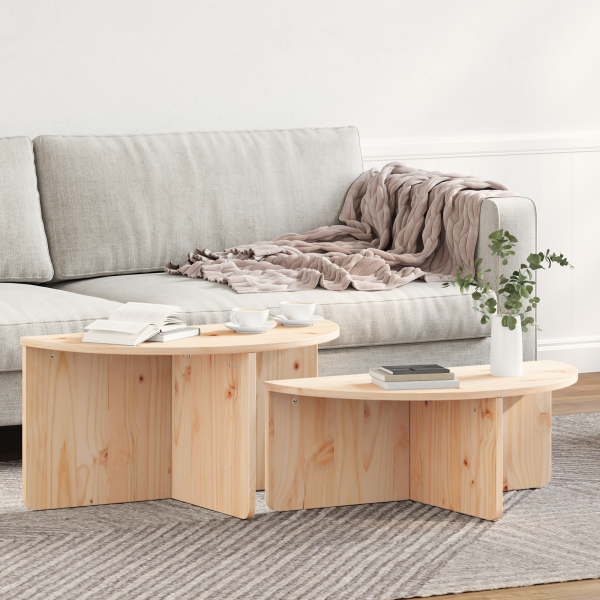 Mesa de Café 2 pcs Natural 79 x 39.5 x 40 cm M 4