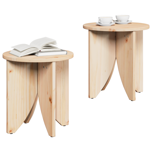 Mesa de Café 2 pcs Natural 41.5 x 41.5 x 44 cm M 3