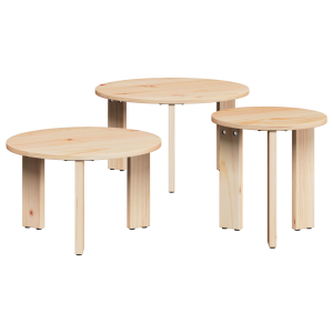 Mesa de Café 3 pcs Natural 47.5 x 47.5 x 27 cm H