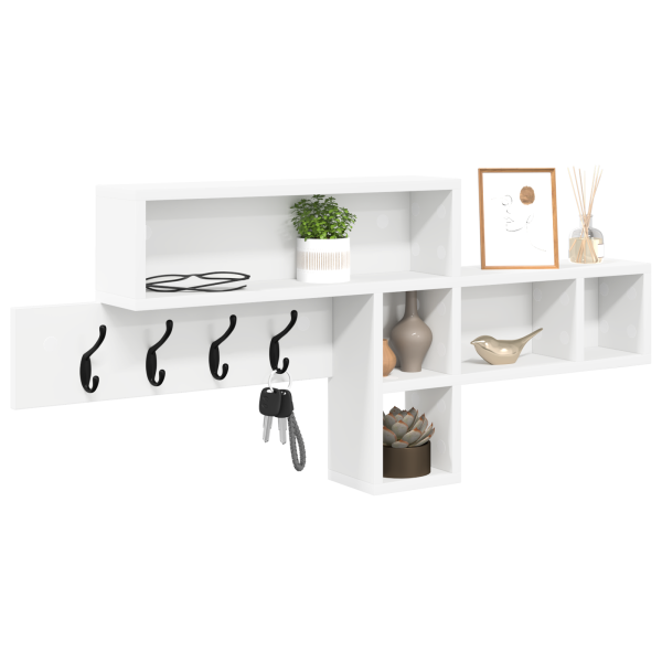 Cabideiro de Parede com prateleira com armazenamento Branco 100 x 12 x 43.5 cm M 3