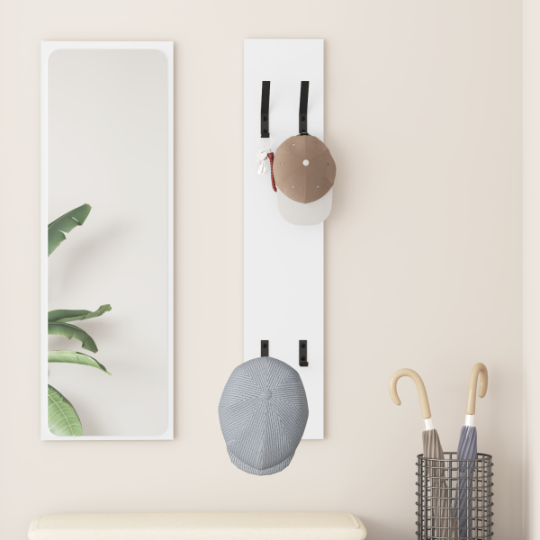 Perchero de pared Blanco 20 x 1.5 x 100 cm Madera contrachapada D