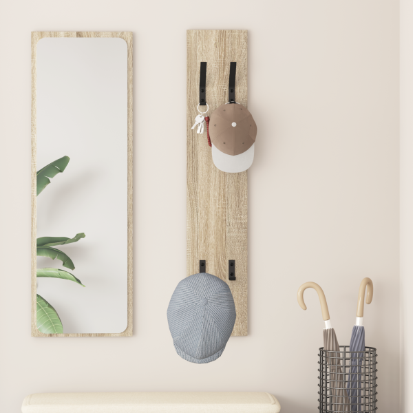 Perchero de pared Roble Sonoma 20 x 1.5 x 100 cm D