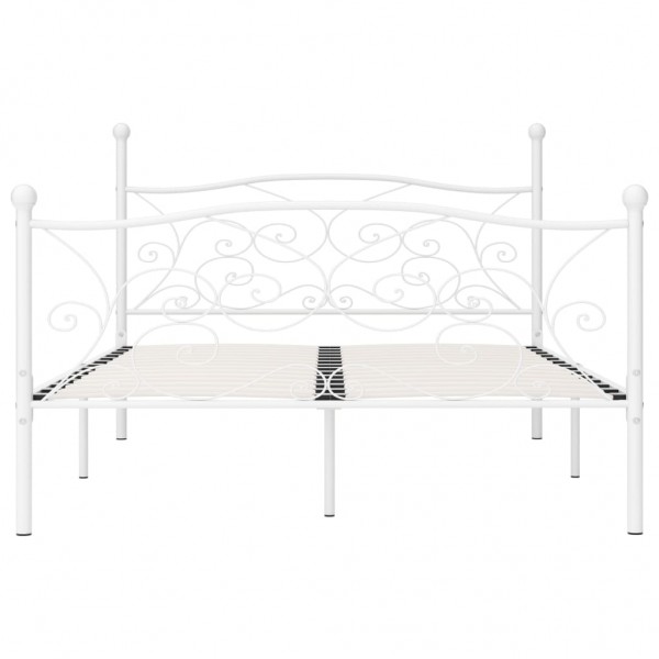 Estrutura de cama com estrado de ripas 120x200 cm metal branco M 3